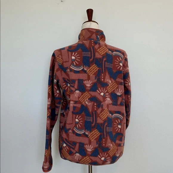 Women’s Patagonia Synchilla Snap-T Fleece Pullover Canyon Block Big Sisu Brown - Picture 4 of 6